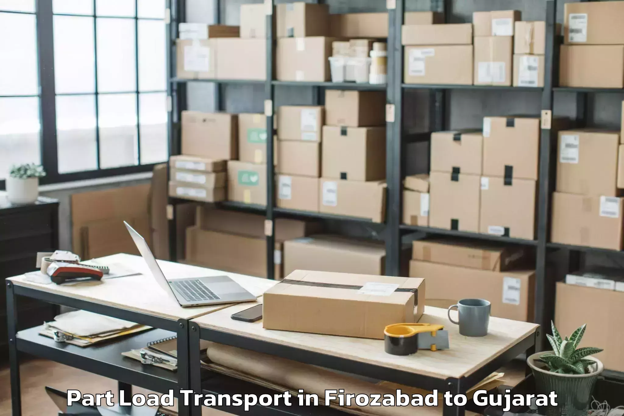 Top Firozabad to Kadodara Part Load Transport Available